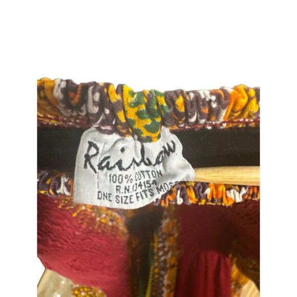 Rainbow Size Large African Smocked Top Maxi Dress Cotton Tribal Print - Picture 8 of 8